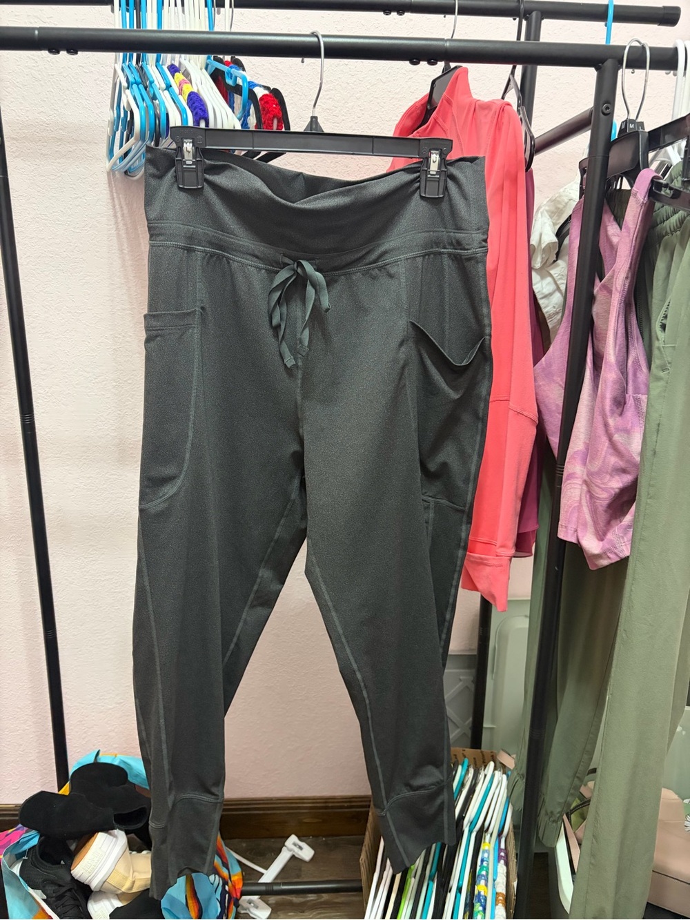 Fabletics Black Drawstring Pocket Joggers